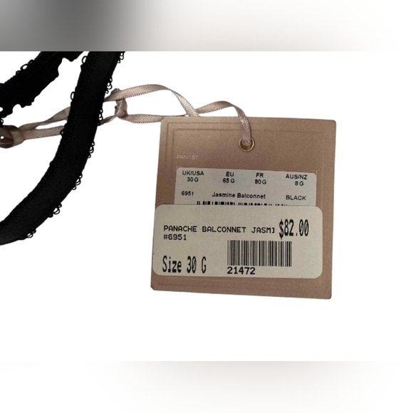 Panache NWT Jasmine Balconnet Bra Black Lacey Size 30G - Picture 5 of 7